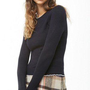 Forever 21 Navy Blue Sweater Knit Top